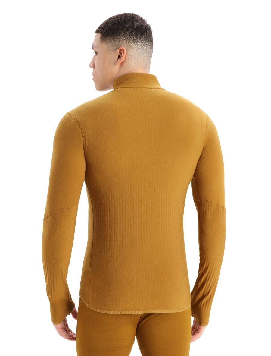 Men's Icebreaker RealFleece™ Merino Descender Long Sleeve Zip Jackets Clove | CA 1705QMAZ